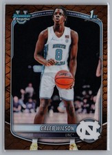 Caleb Wilson 2024-25 Bowman Chrome University Prospects Mojo Refractor 1st Bowman UNC, listing 5