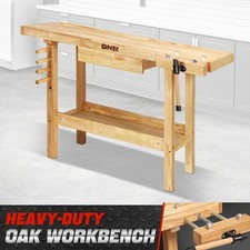 Handmade Workbench / Work Table with Molded Plastic Legs and Pine Plank Top — listing 4