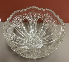 Pressed Glass Star and Fan Pattern Vase with Sawtooth Rim — listing 6