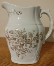 Pair of Victorian-Style Blue Transferware Mantle Ewers with Pastoral Courting Scenes — listing 4