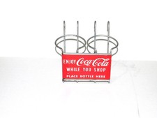 Vintage Coca-Cola Wire Shopping Cart Bottle Holder "Enjoy Coca-Cola While You Shop" — listing 4
