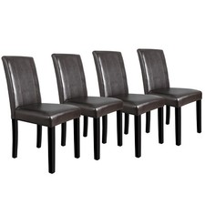Black Faux Leather Parsons-Style Dining Chair — listing 2
