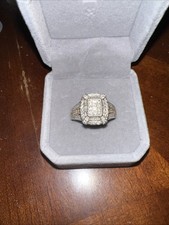 Wide Band Cluster Ring with Baguette and Round Stones — listing 5