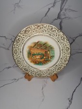 Salem China Imperial Service Plate with Colonial Courting Couple, Cobalt Blue & 23K Gold Filigree Border — listing 3