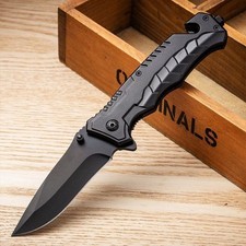 Spring-Assisted Tactical Folding Pocket Knife with Black Tanto Blade, Belt Clip and Glass Breaker, listing 5