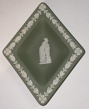 Wedgwood Dark Blue Jasperware Small Pin Dish / Tray with Classical Dancing Figures — listing 5