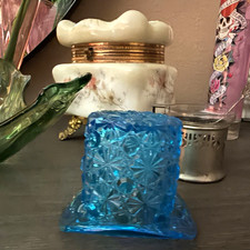 Clear Pressed Glass Small Bowl / Votive Candle Holder with Embossed Scroll Band — listing 3