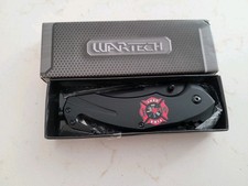 Wartech Fire Department Spring-Assisted Folding Rescue Knife with Glass Breaker and Seatbelt Cutter