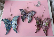 Bradford Editions Nature's Jewels Heirloom Porcelain Butterfly Ornaments, Set of 3 (Jade Dance, Ruby Star, Lilac Vision) — listing 2