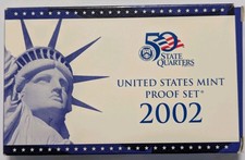 2002 United States Mint Proof Set 10 Coins with Box & COA