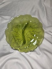 Indiana Glass Pebble Leaf Divided Relish Plate in Teal Blue — listing 4