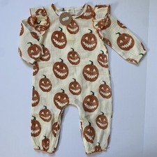 Mud Pie Halloween baby outfit Baby Girl Halloween 3-Piece Outfit - 'Boo' Bodysuit, Candy Corn Leggings & Headband, 6-9 Months — listing 3