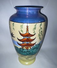Japanese Lusterware Twin-Handled Vase with Hand-Painted Peonies — listing 3