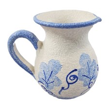 Kontos Pottery Cyprus Textured Egg-Form Ceramic Vase / Tealight Holder with Floral Motif — listing 4