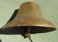 Antique Cast Bronze Bell with Cast Lettering and Iron Yoke — listing 5
