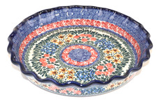 Polish Pottery UNIKAT Hand-Painted Stoneware Bowl, Blue Floral Pattern — listing 2