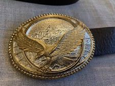 Vintage 1985 "DAD" Western Belt Buckle, Pewter with Blue/Green Enamel, Serial #1628 — listing 3