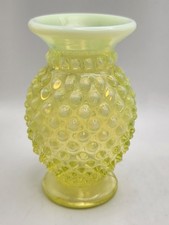 Vaseline Uranium Opalescent Hobnail Glass Cat Slipper Figurine Other maker's mark, listing 3