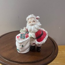 Ceramic Christmas Santa Sack Vase with Twine Bow and Star Accents — listing 2