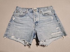 AGOLDE High Rise Distressed Cutoff Denim Shorts, Size 26 — listing 2
