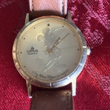 Vintage Lorus Mickey Mouse Musical Quartz Watch with Brown Leather Band — listing 6