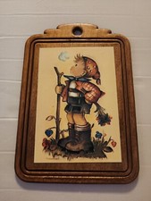Vintage Hummel 'Telling Her Secret' Print on Wood Plaque — listing 4
