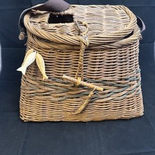 Fisherman's Creel Themed Resin Decorative Container / Waste Basket with Fish, Hat & Rod Motif — listing 2