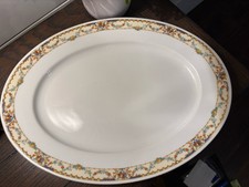 Pair of MZ Czechoslovakia Ivory Oval Serving Platters with Floral Bouquet & Gold Trim — listing 6