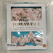 Posh Peanut Bamboo Swaddle + Headwrap Set, Sunflower/Hydrangea Floral Print — listing 6