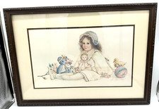 Jan Hagara Signed & Numbered Limited Edition Print - Child with Teddy Bear and Basket of Plums — listing 4