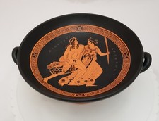 Reproduction Greek Geometric-Style Kylix (Stemmed Two-Handled Cup) with Meander & Geometric Motifs — listing 4