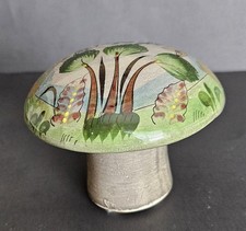Vintage Mexican Tonala Folk Pottery Bud Vase with Hand-Painted Bird Motif — listing 2