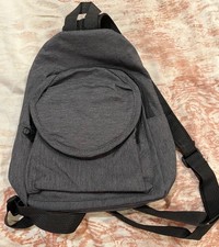 Gray Nylon Single-Strap Sling Crossbody Backpack — listing 6