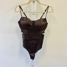 Navy Blue Strappy Cut-Out Teddy Bodysuit Lingerie, Size XL, listing 5