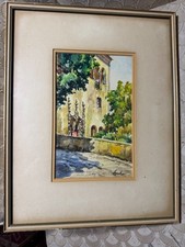 Signed Watercolor Painting Signature 'Patt 77' Framed — listing 2