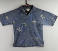 Blackwater Bay Men's Tropical Palm Leaf Print Cotton Polo Shirt, Size XL