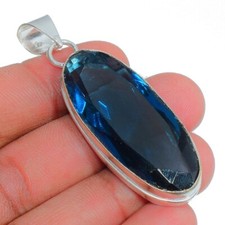 Sterling Silver Blue Topaz & Sapphire Cluster Ring — listing 3