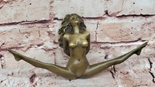 Bronze-Finish Sculpture of a Standing Female Nude Dancer, Arms Raised Overhead — listing 2