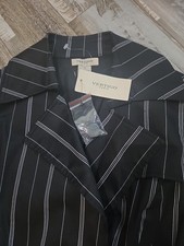 Vertigo Paris Black & White Giraffe Print Double-Breasted Blazer, Size XL