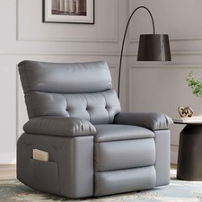 Upholstered Manual Recliner Chair in Mauve/Taupe Corduroy Fabric — listing 4