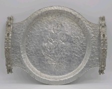 Rodney Kent Hand-Wrought Aluminum Tulip Pattern Tray and Basket Dish Set — listing 3