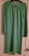 Vintage 1970s Kimberly Knit Long-Sleeve Shirt Dress in Aqua Ikat Print — listing 6
