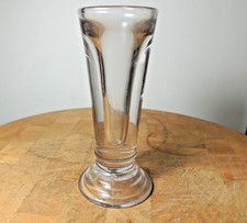 Vintage Pressed Glass Bud Vase with Fan-Rim, Silver Painted Finish — listing 6