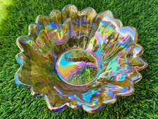 Iridescent Carnival Glass Sunflower / Daisy Petal Bowls, Set of 3 — listing 5