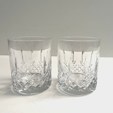 Etched Glass Old Fashioned / Rocks Tumbler with Crosshatch Design — listing 5