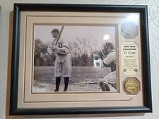 Ty Cobb "Philadelphia" Framed Game-Used Collection Photo with Gold Coin & Certificate — listing 2