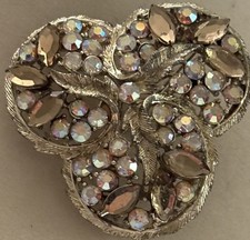 Coro Vintage Rhinestone Swirl Domed Brooch — listing 2