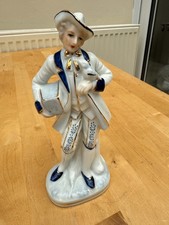 Porcelain Figurine of Seated Georgian Gentleman with Bouquet No mark at all
