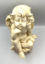 Resin Cherub Angel Figurine Pair with Twig Halos and Ribbon Bows — listing 6