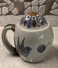 Tonala Mexican Pottery Hand-Painted Bird & Floral Salt or Pepper Shaker — listing 6